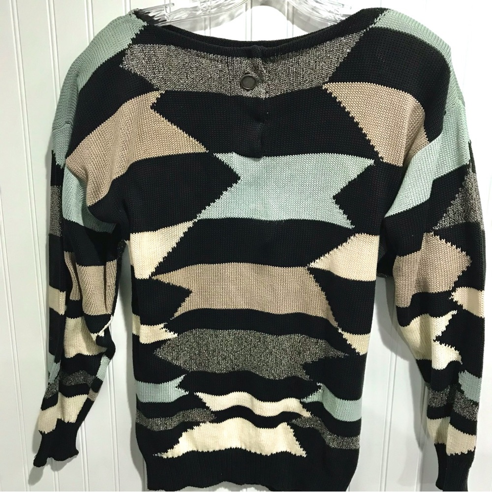 Umberto Ginocchietti Italian sweater with metallic knit detail